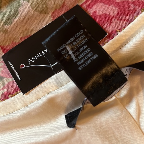 ASHLEY STEWART sz 26/28 Gold Sequin Dress VNeck Short-Sleeve Lined Party $70 NEW - Picture 15 of 16